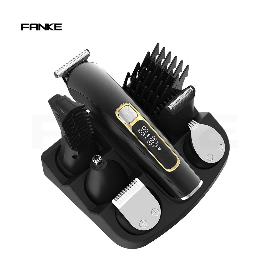 FK-9009 ポータブルLCD防水プロヘアクリッパーセット — IPX6、5-in-1